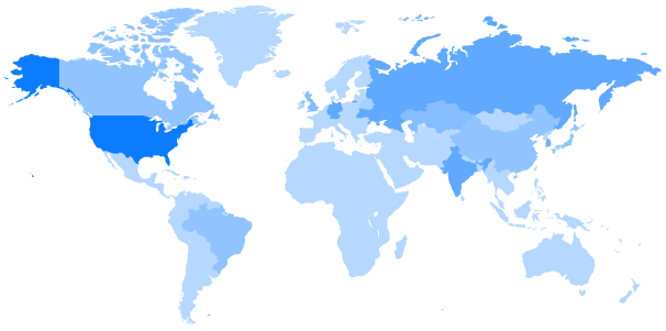Users from 6 continents