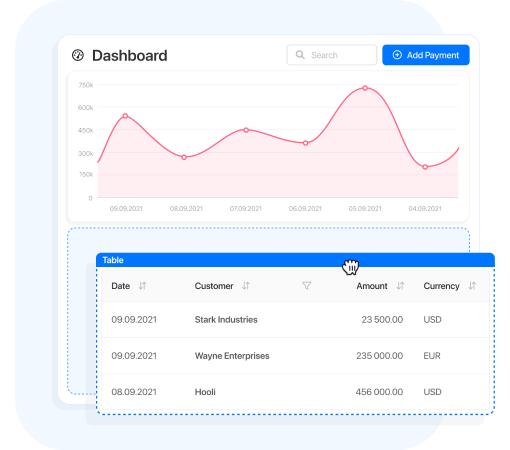 A wide selection of preloaded components